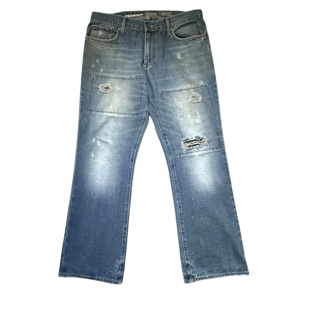 Old Navy Premium Denim Distressed Bootcut Jeans 36x32 Vintage Fade
